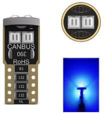 Rabel LED autožárovka T10 W5W 6smd 3030 canbus MODRÁ