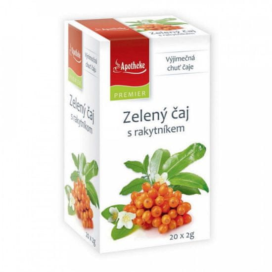 Mediate Apotheke PREMIER Zelený čaj s rakytníkem 20x2g