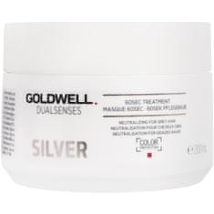 GOLDWELL Dualsenses Silver 60sec Treatment - maska pro šedivé a blond vlasy, neutralizuje žluté tóny, 200 ml