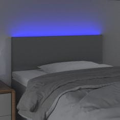 Vidaxl Čelo postele s LED světle šedé 90x5x78/88 cm textil
