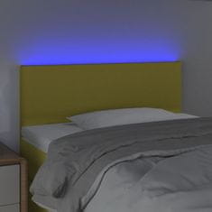 Vidaxl Čelo postele s LED zelené 100x5x78/88 cm textil