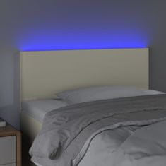 Greatstore Čelo postele s LED krémové 100x5x78/88 cm umělá kůže