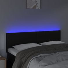 Greatstore Čelo postele s LED černé 144x5x78/88 cm umělá kůže