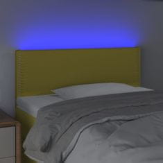 Vidaxl Čelo postele s LED zelené 90x5x78/88 cm textil