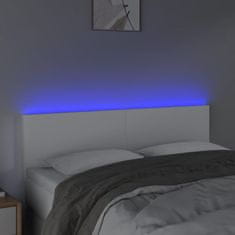 Greatstore Čelo postele s LED bílé 144x5x78/88 cm umělá kůže