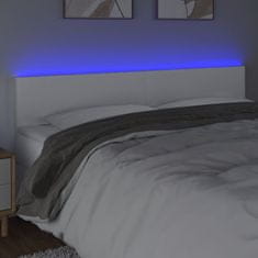 Vidaxl Čelo postele s LED bílé 200x5x78/88 cm umělá kůže