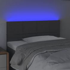 Greatstore Čelo postele s LED tmavě šedé 80 x 5 x 78/88 cm textil