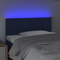 Greatstore Čelo postele s LED modré 100x5x78/88 cm textil