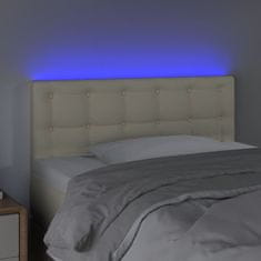 Greatstore Čelo postele s LED krémové 100x5x78/88 cm umělá kůže