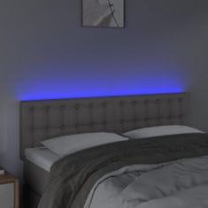 Greatstore Čelo postele s LED šedé 144x5x78/88 cm umělá kůže