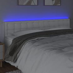 Greatstore Čelo postele s LED bílé 180x5x78/88 cm umělá kůže