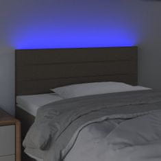 Vidaxl Čelo postele s LED taupe 90x5x78/88 cm textil