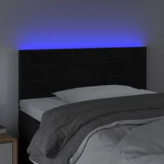 Greatstore Čelo postele s LED černé 80 x 5 x 78/88 cm samet