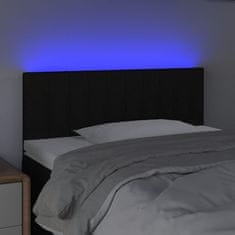 Vidaxl Čelo postele s LED černé 80 x 5 x 78/88 cm textil