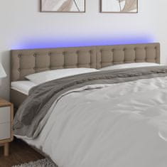 Greatstore Čelo postele s LED taupe 180x5x78/88 cm textil