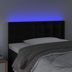 Greatstore Čelo postele s LED černé 100x5x78/88 cm samet