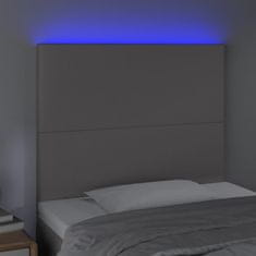 Greatstore Čelo postele s LED šedé 100x5x118/128 cm umělá kůže