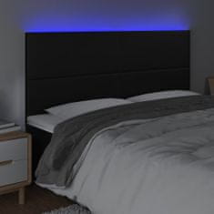 Greatstore Čelo postele s LED černé 200x5x118/128 cm umělá kůže