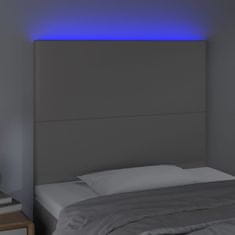 Greatstore Čelo postele s LED šedé 90x5x118/128 cm umělá kůže