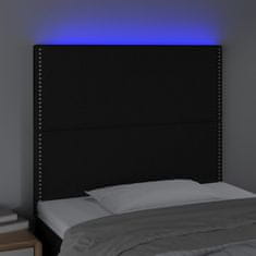 Greatstore Čelo postele s LED černé 90x5x118/128 cm textil