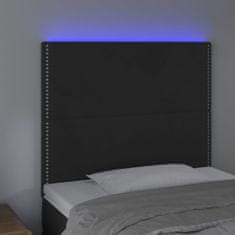 Greatstore Čelo postele s LED černé 100x5x118/128 cm samet