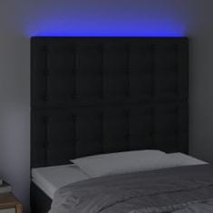 Greatstore Čelo postele s LED černé 90x5x118/128 cm umělá kůže