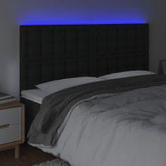 Greatstore Čelo postele s LED černé 180x5x118/128 cm umělá kůže