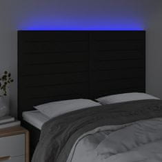 Greatstore Čelo postele s LED černé 144x5x118/128 cm textil