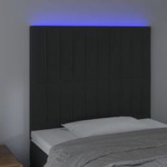 Greatstore Čelo postele s LED černé 100x5x118/128 cm samet