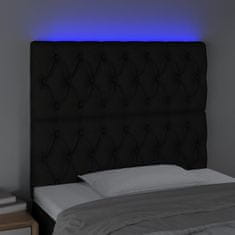 Greatstore Čelo postele s LED černé 90x7x118/128 cm textil