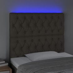 Greatstore Čelo postele s LED taupe 90x7x118/128 cm textil