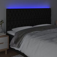 Greatstore Čelo postele s LED černé 180x7x118/128 cm textil