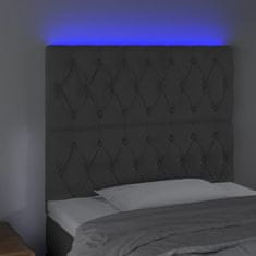 Greatstore Čelo postele s LED tmavě šedé 90x7x118/128 cm samet