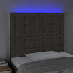 Greatstore Čelo postele s LED taupe 100x5x118/128 cm textil