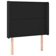 Greatstore Čelo postele s LED černé 93 x 16 x 118/128 cm umělá kůže