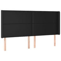 Greatstore Čelo postele s LED černé 183 x 16 x 118/128 cm umělá kůže