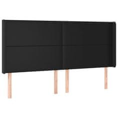 Greatstore Čelo postele s LED černé 203 x 16 x 118/128 cm umělá kůže