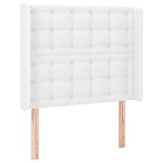 Greatstore Čelo postele s LED bílé 83 x 16 x 118/128 cm umělá kůže