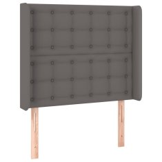 Greatstore Čelo postele s LED šedé 93 x 16 x 118/128 cm umělá kůže