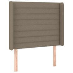 Greatstore Čelo postele s LED taupe 93 x 16 x 118/128 cm textil