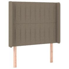 Greatstore Čelo postele s LED taupe 103 x 16 x 118/128 cm textil