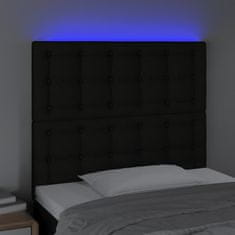 Greatstore Čelo postele s LED černé 100x5x118/128 cm textil