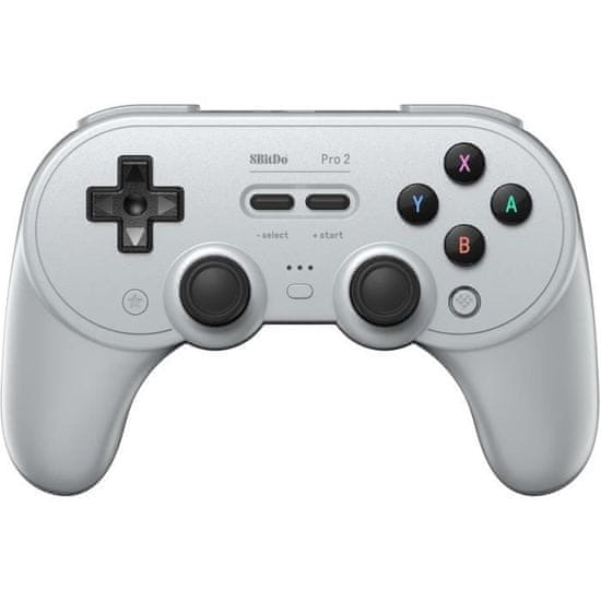 8BitDo Bezdrátový ovladač Bluetooth, 8bitDo Pro2 Grey Edition, Switch, PC, Android, Raspberry Pi