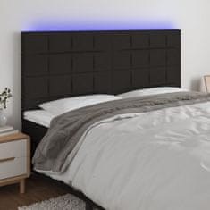 Greatstore Čelo postele s LED černé 160x5x118/128 cm textil