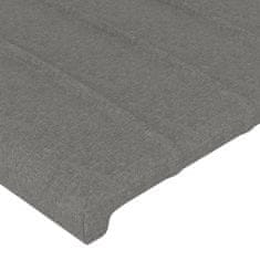 Vidaxl Čelo postele s LED tmavě šedé 80 x 5 x 78/88 cm textil