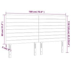 Greatstore Čelo postele s LED tmavě šedé 180x5x118/128 cm samet