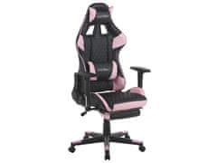 Beliani Kancelářská černo-růžová židle s nastavitelnou výškou VICTORY