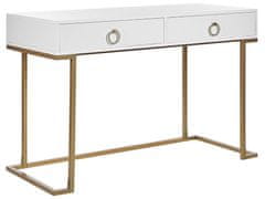 Beliani Konzolový stolek s 2 zásuvkami bílo zlatý WESTPORT