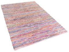 Beliani Různobarevný bavlněný koberec ve světlém odstínu 140x200 cm BARTIN