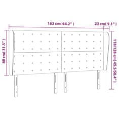 Vidaxl Čelo postele typu ušák černé 163x23x118/128 cm samet